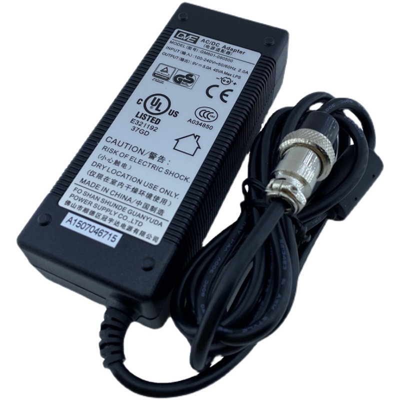 *Brand NEW*GM601-090500 AC DC ADAPTER GVE 9V 5A POWER SUPPLY